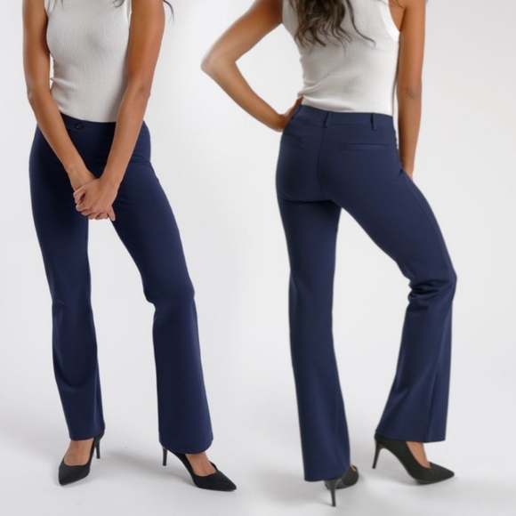 BetaBrand Bootcut Dress Yoga Pants Navy - Medium Long - Picture 1 of 14